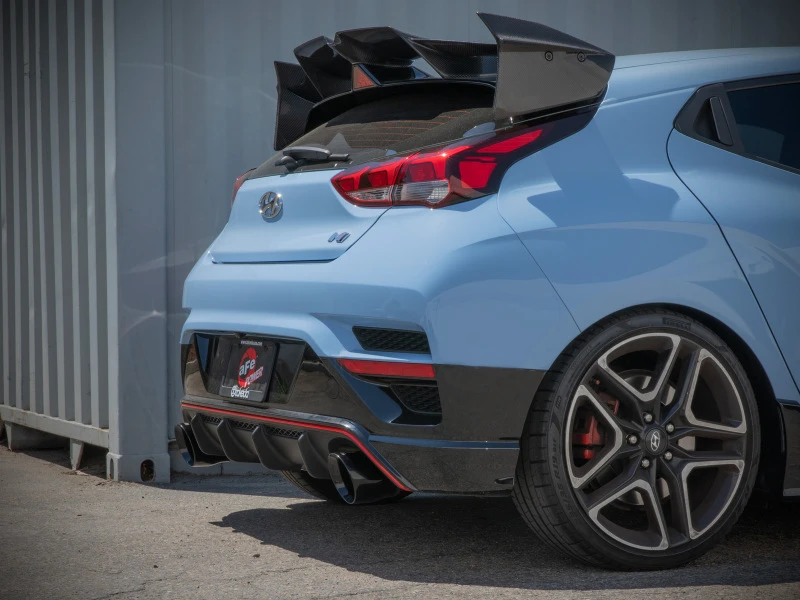 aFe 21-22 Hyundai Veloster N L4-2.0L Takeda 3-Zoll-304-Edelstahl-Achse-Rückseite-Abgas-System mit schwarzer Spitze