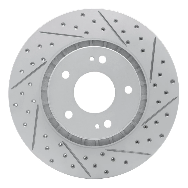 DFC 09-15 Mitsubishi Lancer Front Right Drilled & Slotted Geoperformance Rotor