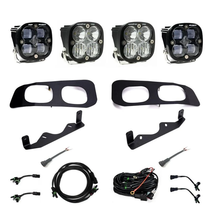 Baja Designs 2023+ Ford F250/F350 Super Duty Squadron SAE/Pro Fog Pocket Kit - Clear Toggle