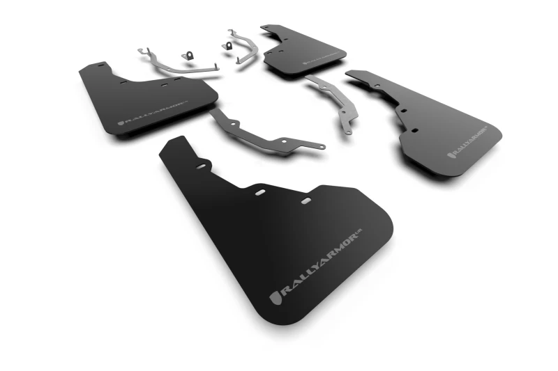 Rally Armor 22-24 Hyundai Santa Cruz Schwarze Schmutzfänger mit Grauem Logo