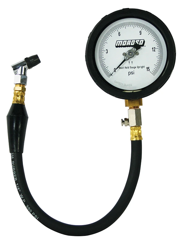 Moroso Tire Pressure Gauge 0-15psi - 4in Display