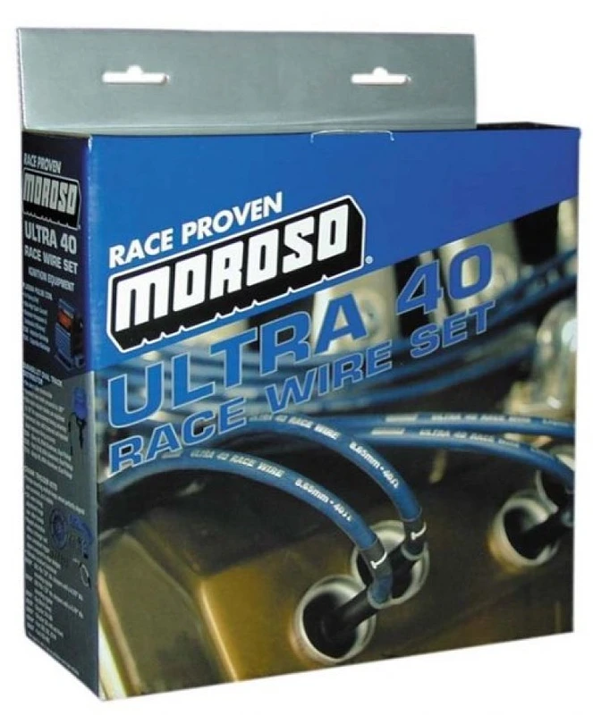 Moroso Chevrolet Small Block Ignition Wire Set - Ultra 40 - Unsleeved - Non-HEI - Under Header - Black
