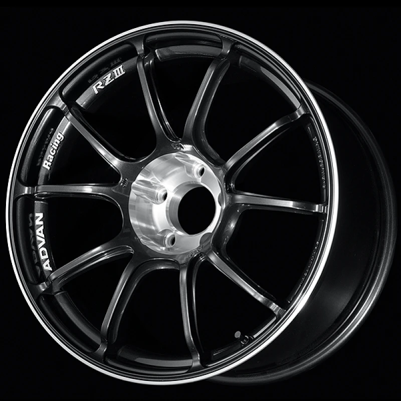 Advan RZIII 18x9.5 / +45 Offset / 5x120 BC / 72.5mm Bore / Black Gun Metallic & Diamond Cut