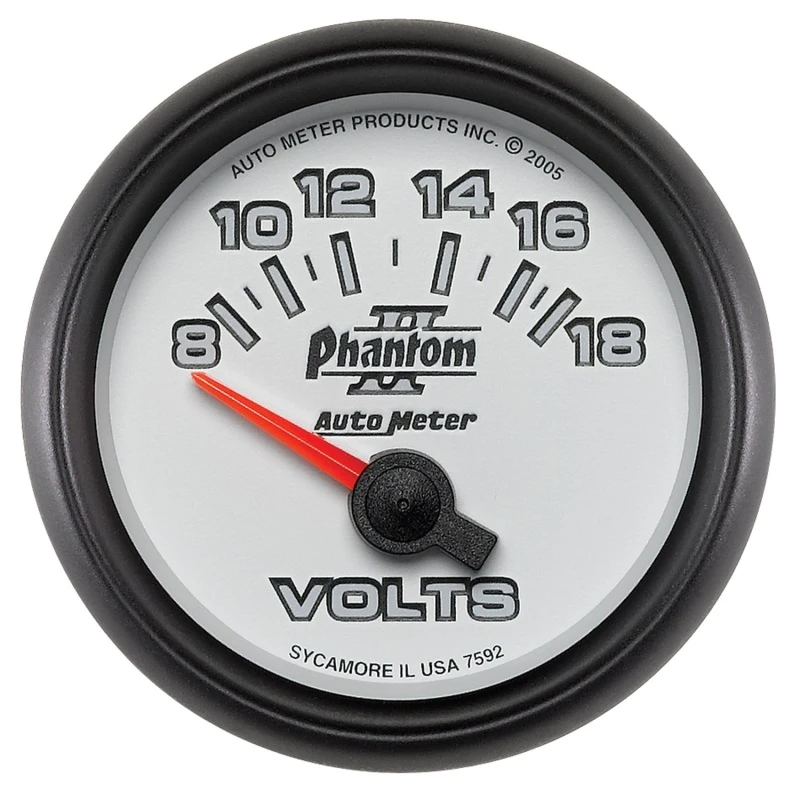 Autometer Phantom II 52,4mm Kurzer Sweep Elektronischer 8-18 Volt Voltmeter