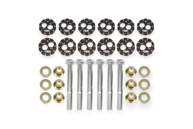 BMR 97-04 Chevrolet Corvette C5 Front & Rear Lower Control Arms Camber Bolt Kit - Black Anodized