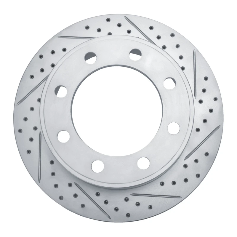 DFC 99-05 Ford Excursion Front Right Drilled & Slotted Geoperformance Rotor