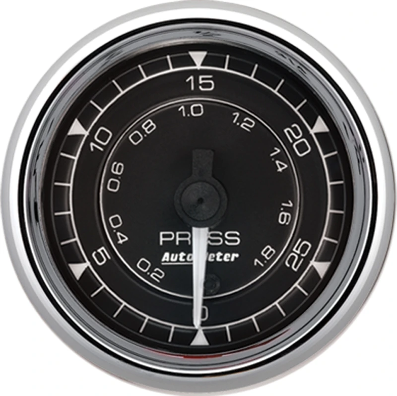 AutoMeter Chrono 2-1/16in 30PSI Digital Stepper Motor Pressure Gauge - Chrome