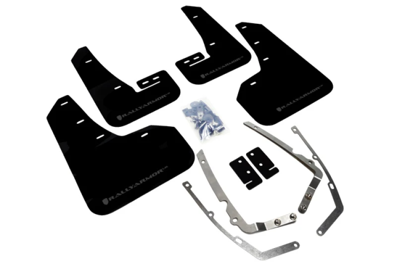 Rally Armor 15-21 MKVII VW Golf/GTI Schwarz UR Schmutzfänger mit Grauem Logo