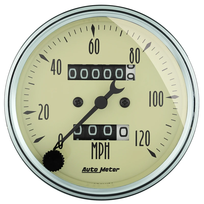AutoMeter Gauge Speedometer 3-1/8in. 120MPH Mechanical Antique Beige