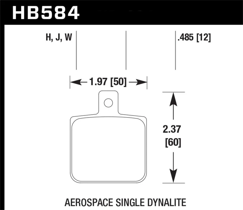 Hawk Aerospace Single Dynalite 12mm Dicke DTC-30 Rennbremsbeläge