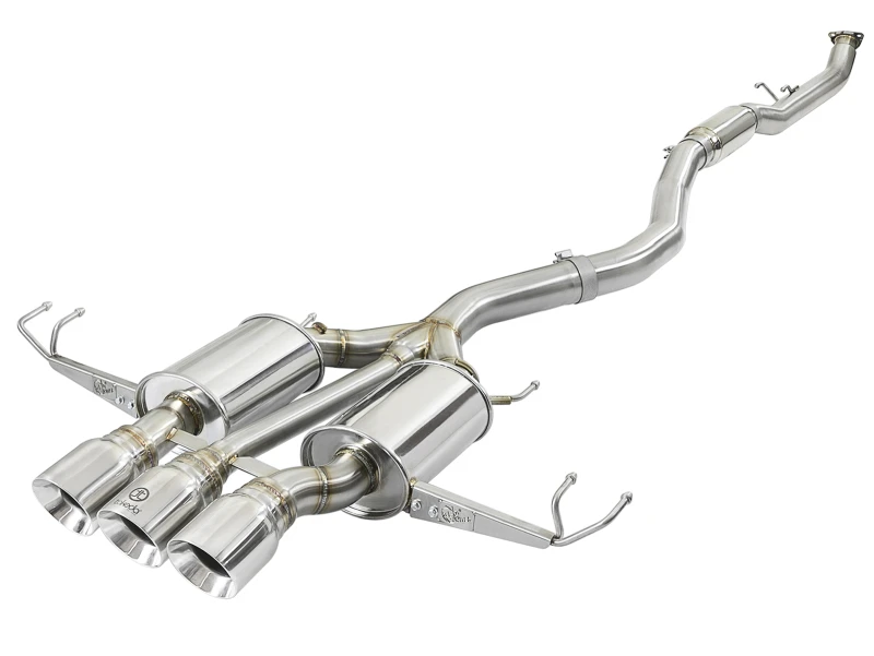 aFe Takeda 3 Zoll 304 SS Kat-Abgasanlage mit Tri-Polierten Endrohren 17-18 Honda Civic Type R L4 2.0L (t)