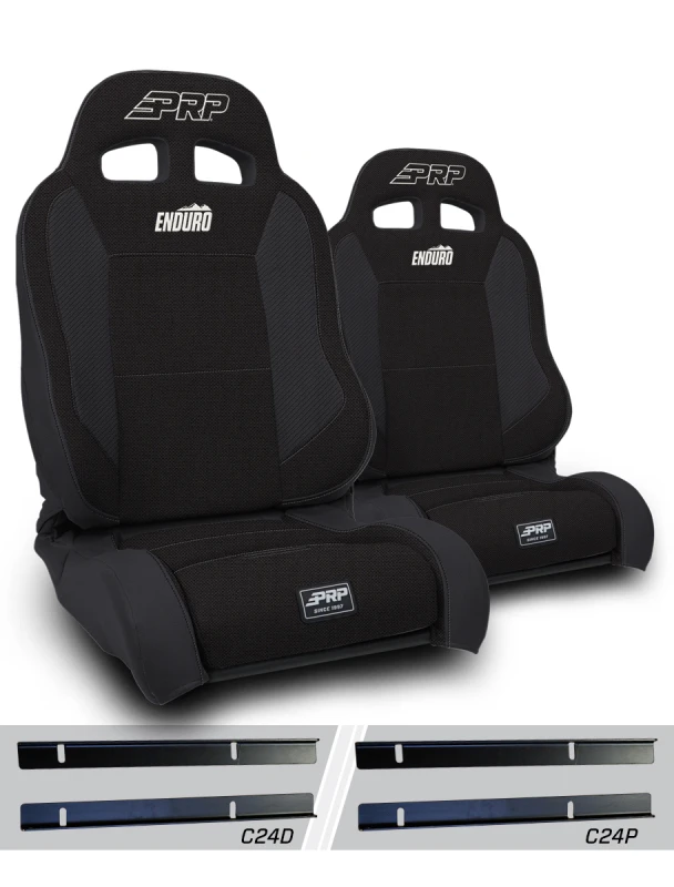 PRP 03-06 Jeep Wrangler TJ Enduro Elite Suspension Seat - Trek Edition - Black (Pair)