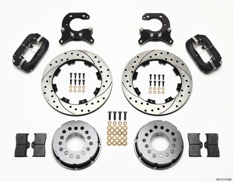 Wilwood Forged Dynalite P/S Hinterrad-Kit mit gebohrtem Rotor Big Ford 2,54 Zoll Versatz