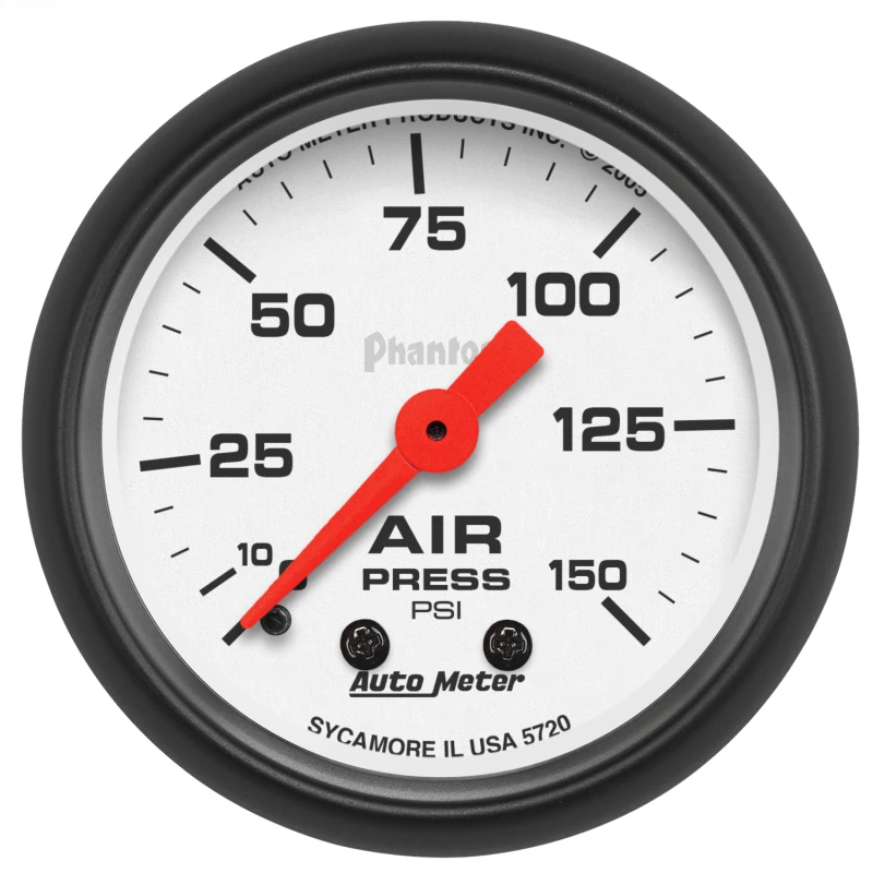 Autometer Phantom 52mm 0-150 PSI Mechanical Air Pressure Gauge