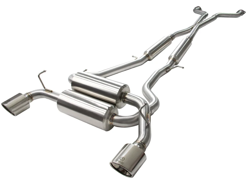 aFe Takeda 2-1/2 Zoll 304SS Kat-Back Auspuff Infiniti G37 08-13/Q60 14-15 V6-3.7 mit polierten Endrohren