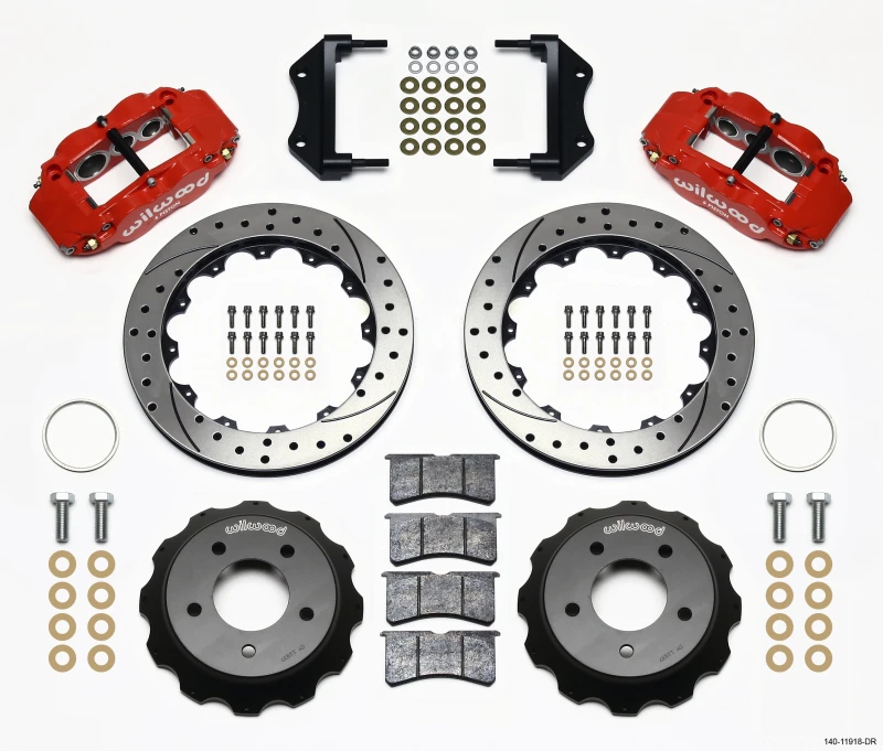 Wilwood Narrow Superlite 6R Vordere Hut Kit 12,88 Zoll Bohrungen Rot 84-87 Corvette C4