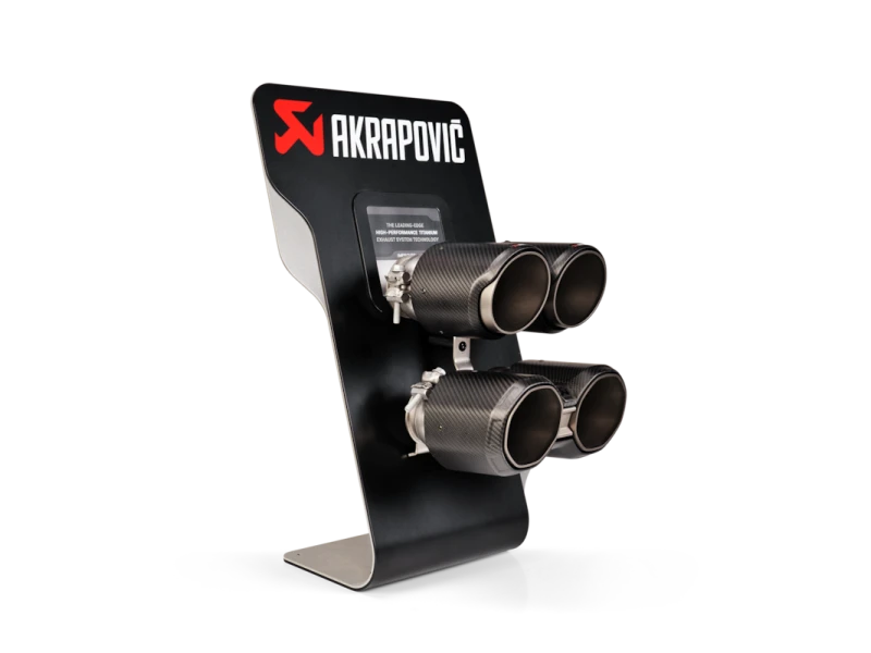Akrapovic Counter Display with BMW M3/M4 Sample Tail Pipe Sets