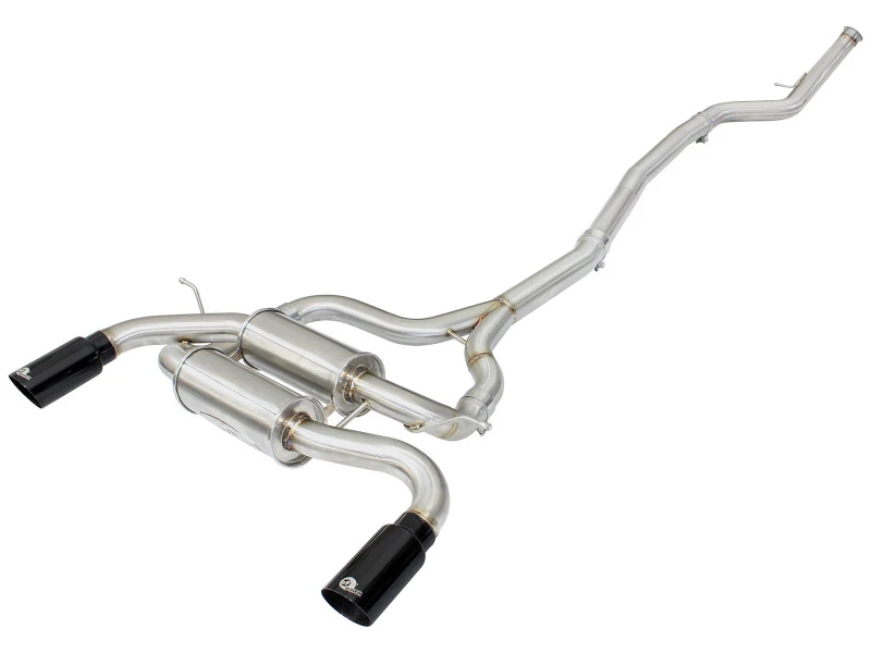 aFe MACHForce XP SS-304 schwarze Spitze 2,5 Zoll Durchmesser Kat-Schalldämpfer 12-14 BMW 335i (F30) 3,0L (t)