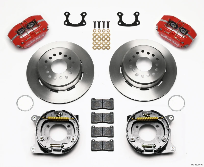 Wilwood Dynapro Dust-Boot P/S Park Brake Kit Red Small Ford 2.66in Offset
