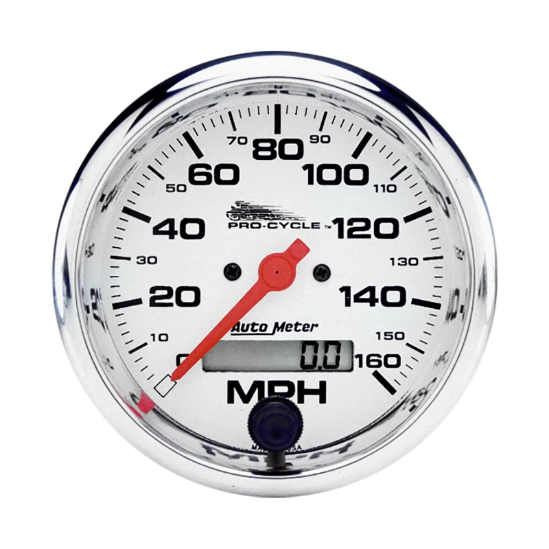 Autometer Pro-Cycle Gauge Speedo 3 3/4in 160 Mph Elec White