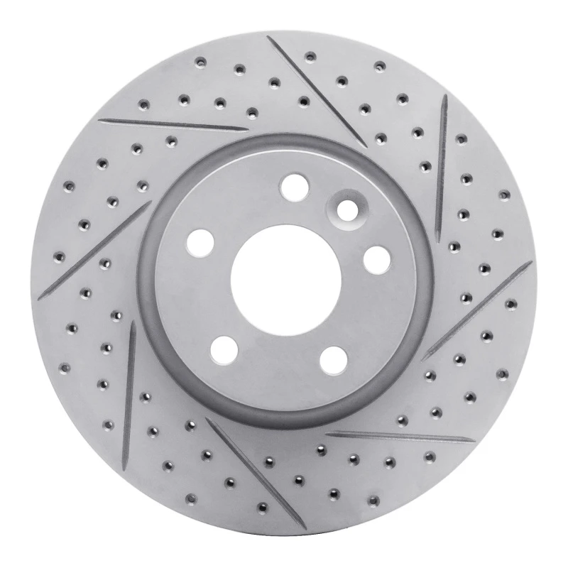 DFC 07-18 Land Rover Range Rover Evoque Front Right Drilled & Slotted Geoperformance Rotor