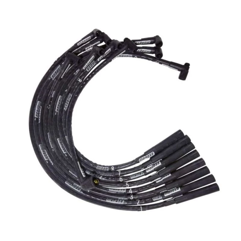 Moroso SB Chrysler Mopar Sleeved Spark Plug Wire Set - Black