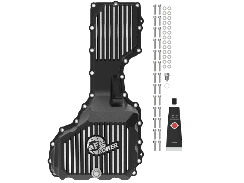 aFe 17-19 GM Diesel V8-6.6L L5P Engine Oil Pan w/ Machined Fins