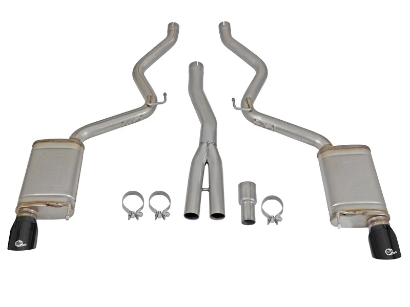 aFe MACHForce XP Auspuff-System Cat-Back SS-304 EXH mit schwarzen Endrohren 15-16 Ford Mustang EcoBoost 2.3L (t)
