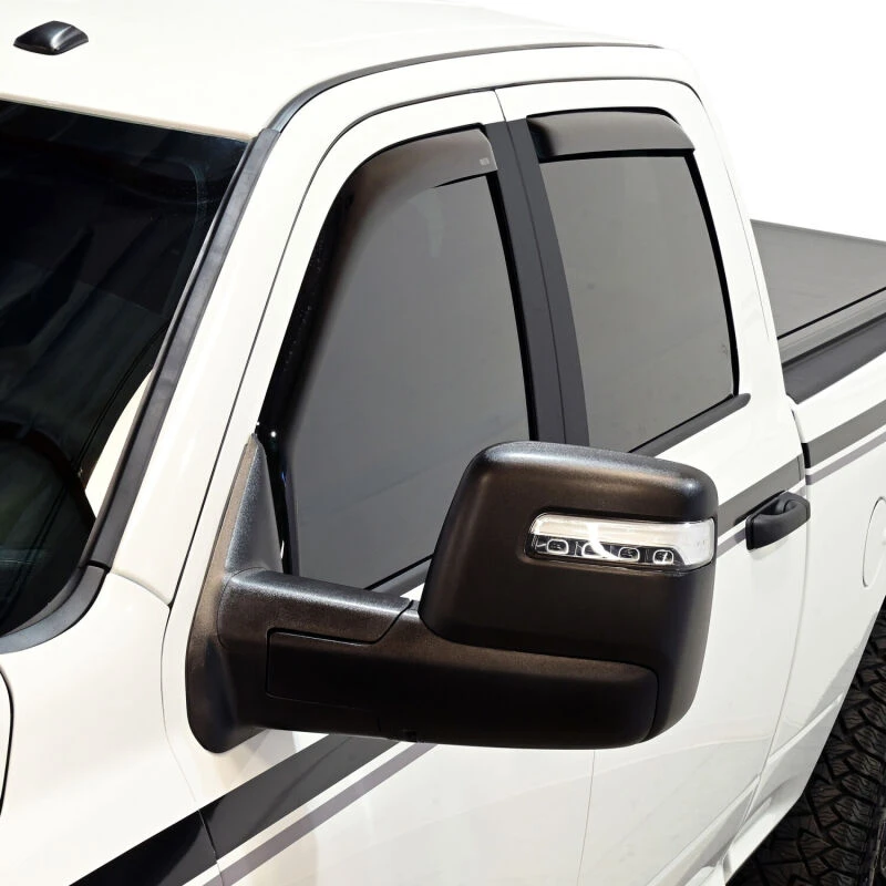 Westin 2009-2018 Dodge/Ram Crew Cab/Mega Cab Wade In-Channel Wind Deflector 4pc - Smoke