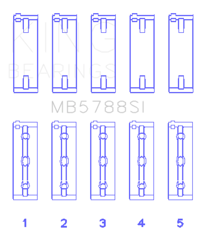 King Engine Bearings Suzuki J24B (Size +0.25mm) Main Bearing Set