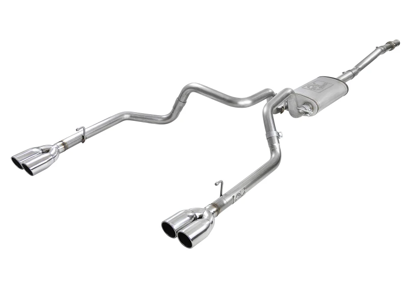 aFe Vulcan Series 3in-2-1/2in 304 SS Kat-Back 2019 GM Silverado 1500 V8-5.3L mit polierten Spitzen