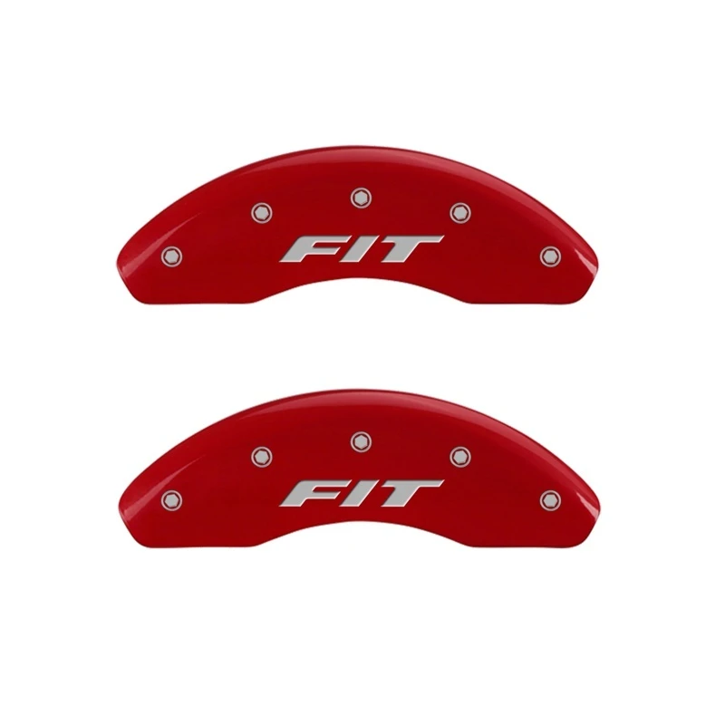 MGP Vorderseite 2 Bremse Caliper Abdeckungen Graviert Vorne FIT Rot Finish Silber Zeichen