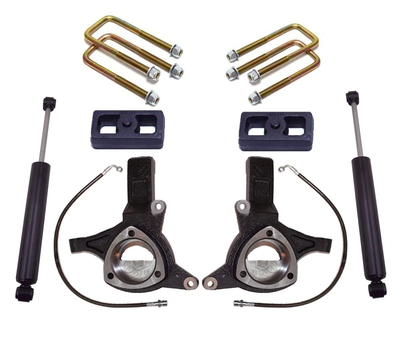 MaxTrac 16-18 GM C1500 2WD w/Stamped Steel Susp. 5in/3in MaxPro Spindle Lift Kit w/MaxTrac Shocks