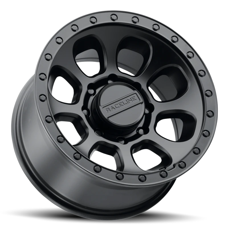 Raceline 961B Bolt 17x9in / 8x180 BP / -12mm Offset / 130.81mm Bore - Satin Black