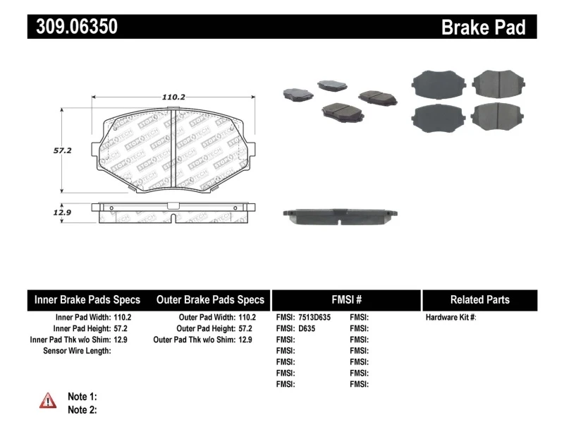 stoptech_309.06350-6794eba403ebe StopTech Performance 94-97/99-05 Miata w/Normal Suspension Front Brake Pads D635