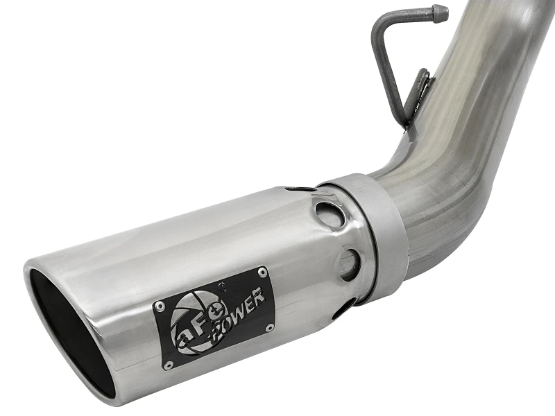 aFe Large Bore-HD 4 Zoll 409-SS DPF-Back Auspuff mit Dual Polierten Endstücken 2017 GM Duramax V8-6.6L (td) L5P