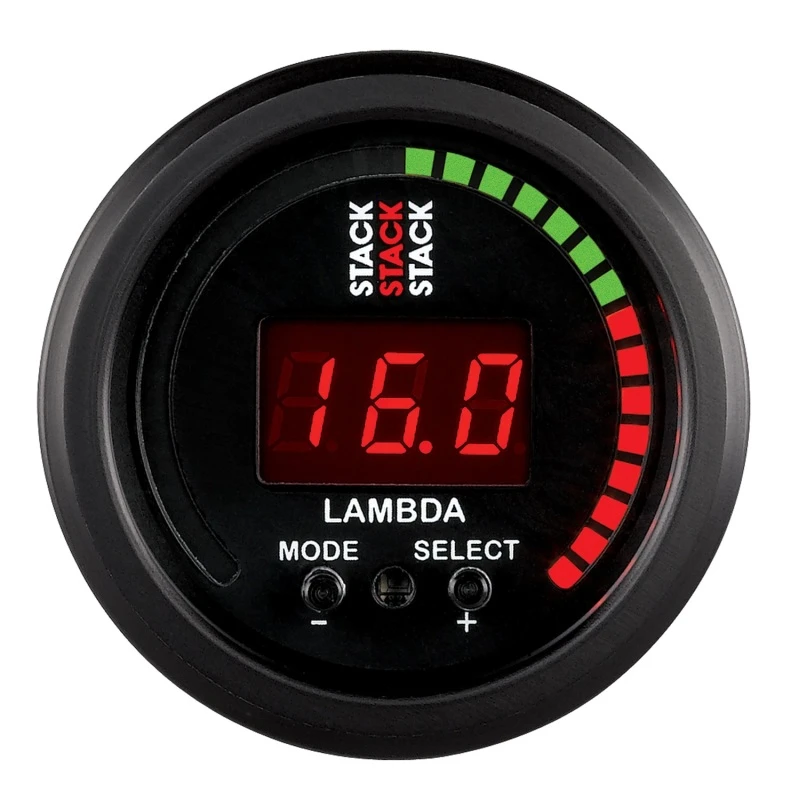 Autometer Stack-Instrumente 52mm Weitband-Luft-Kraftstoff-Verhältnis (LAMBDA) Anzeige - Schwarz