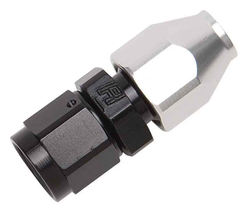 Russell Performance Schwarz/Silber -6 AN Männlich 37 Grad auf 3/8 Zoll Aluminium-Rohr