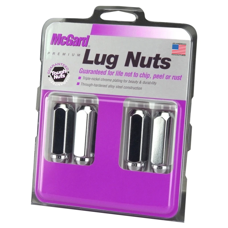 McGard Sechskant-Lünette (Kegelsitz / Duplex) M14X2,0 / 13/16 Sechskant / 2,25 Zoll Länge (4er-Pack) - Chrom