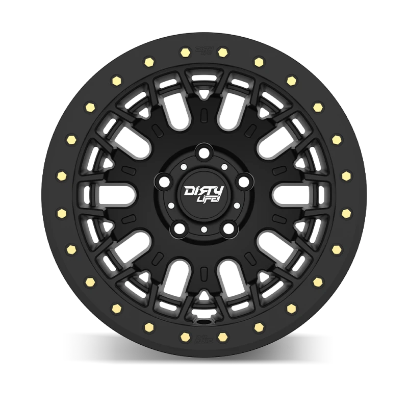 Dirty Life DT-3 17X9 5x127 -38 Offset - Satin Black w/ Simulated Beadlock