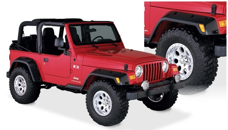 Bushwacker 97-06 Jeep TJ Max Pocket Style Flares 4-teilig - Schwarz