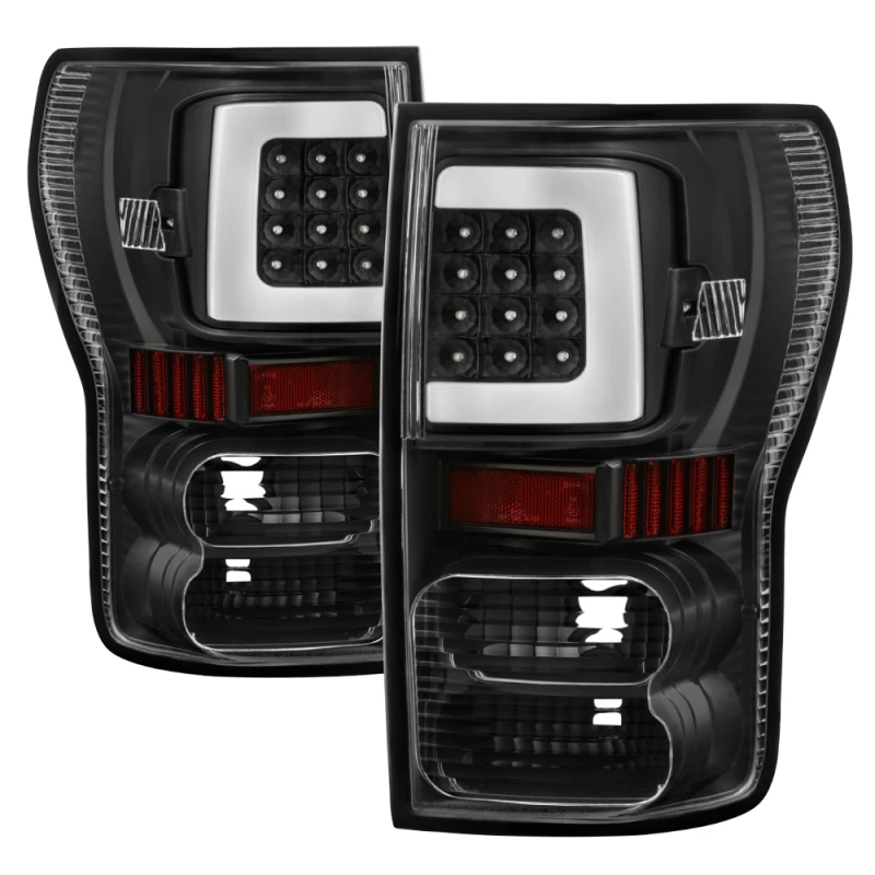 xTune 07-13 Toyota Tundra Light Bar LED Tail lights - Black (ALT-ON-TTU07V2-LBLED-BK)