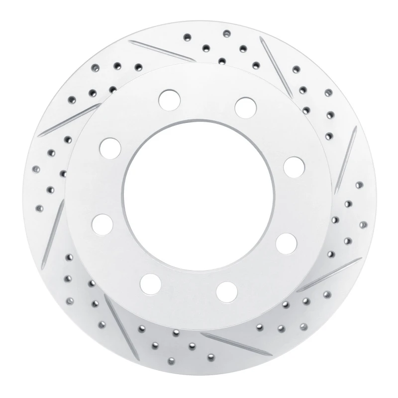 DFC 01-10 Chevrolet Express 3500 Rear Right Drilled & Slotted Geoperformance Rotor