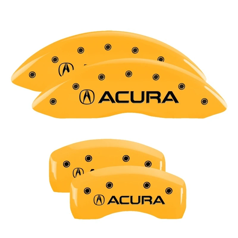 MGP 4 Bremse Caliper Abdeckungen Graviert Vorne & Hinten Acura Gelb Finish Schwarze Char 2017 Acura MDX