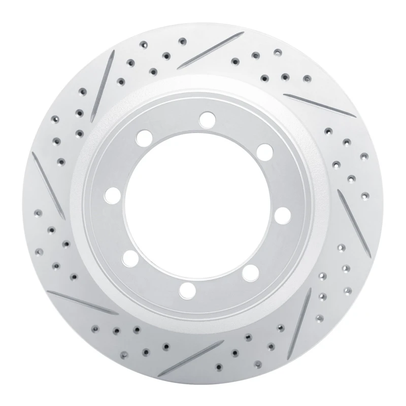 DFC 99-04 Ford F-350 Super Duty 4WD Rear Left Drilled & Slotted Geoperformance Rotor