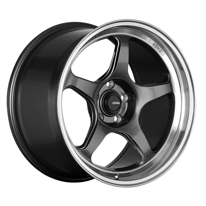 Konig Hyperspec 19x9.5A 5x114.3 ET35 Anthracite Metallic Wheel w/ Mirror Machined Lip (Knurled Bead)