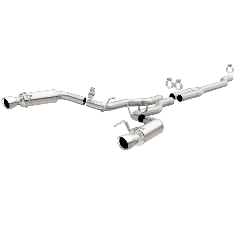 MagnaFlow-Kat-Back, SS, 2,5 Zoll, Wettbewerb, Dual Split Polish 4,5 Zoll Spitzen für Ford Mustang Ecoboost 2015