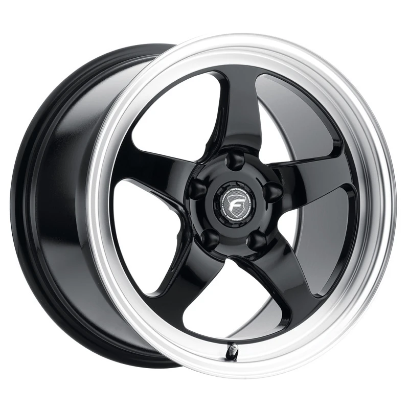 Forgestar D5 18x10 / 5x120.65 BP / ET+25 / 6.5in BS Gloss Black Machined Wheel