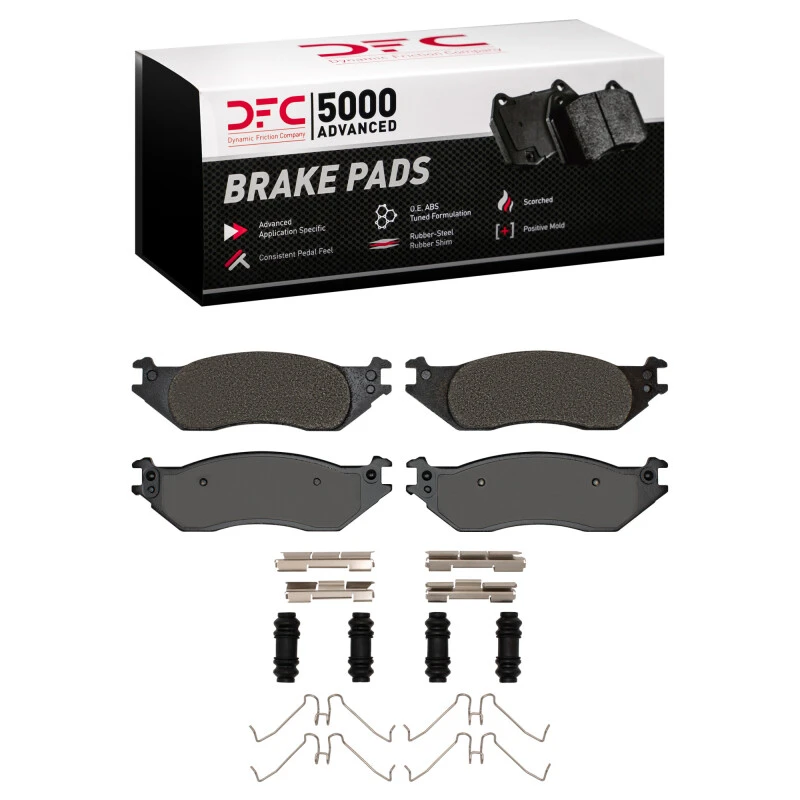 DFC 04-06 Ford E-150 Club Wagon Front 5000 Advanced Semi Metallic Brake Pads and Hardware Kit