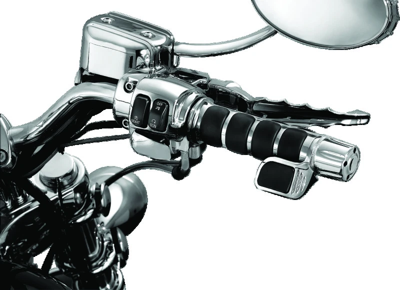 Kuryakyn ISO Grip With Contoured Throttle Boss Throttle-By-Wire Chrome